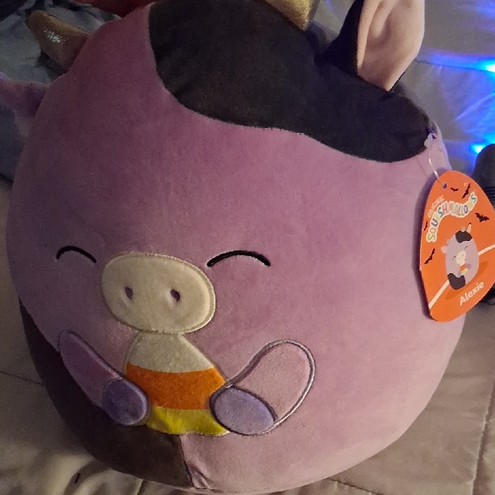 Squishmallows Lavender Pig Plush with Candy Corn Patch